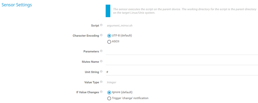 Sensor Settings